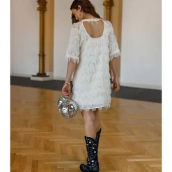 Black Colour BCGatsby Dress Off White