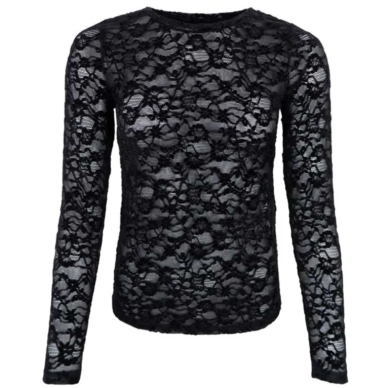 Black Colour BCSolene Lace Blouse Black