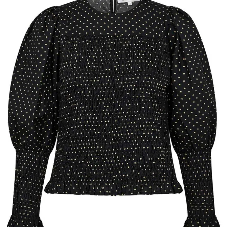 Co Couture DavinaCC Dot Smock Blouse Black