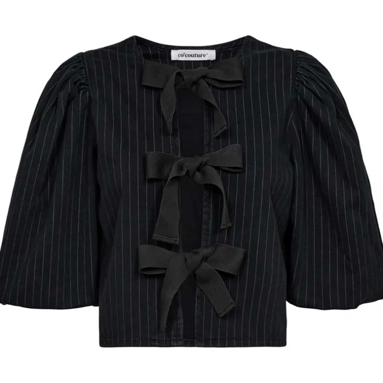 Co Couture PinCC Wide Bow Blouse Black