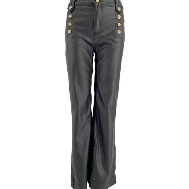 J By J 9252 Coated Wide Pants Gold/Black