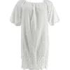 J BY J 83375 Embroidery Summer Dress Hvid