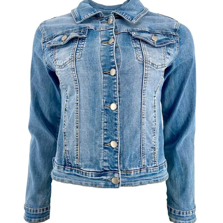 J BY J 1036 Stretch Denim Jacket Blå
