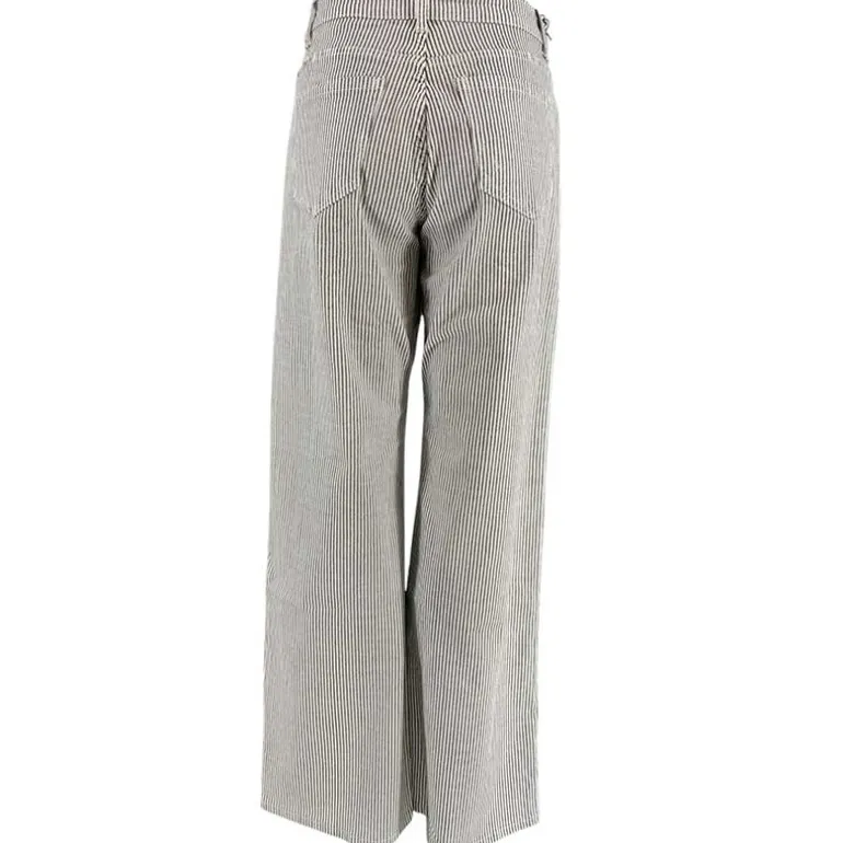 J By J 8062 Wide Stribe Stretch Pants White