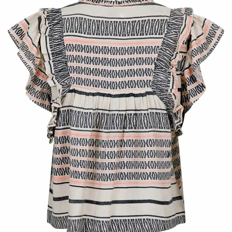Neo Noir Jayla Stitch Print Top Sand