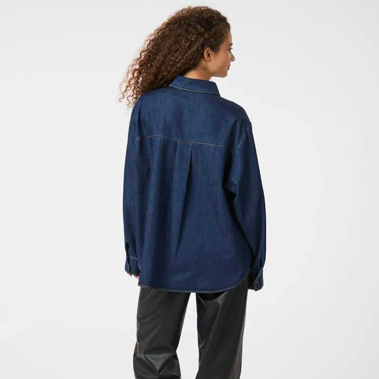 Neo Noir Lash Denim Shirt Dark Blue