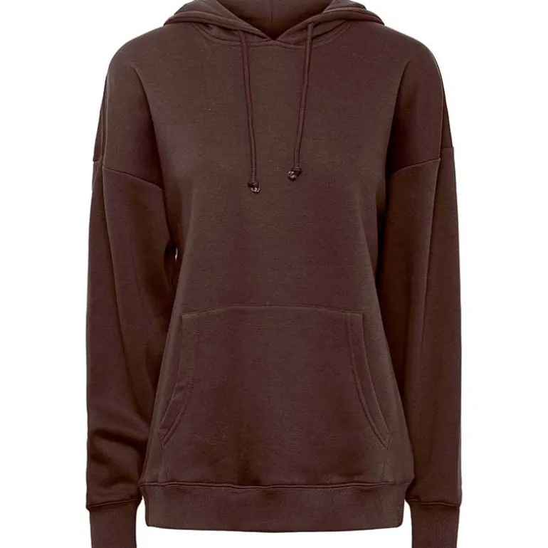 PIECES PCCHILLI LS OVERSIZED HOODIE NOOS BC BRUN