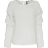 PIECES PCDORITA LS TOP D2D OFF WHITE