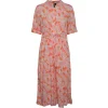 PIECES PCKASEY MIDI SHIRT DRESS LYSERØD