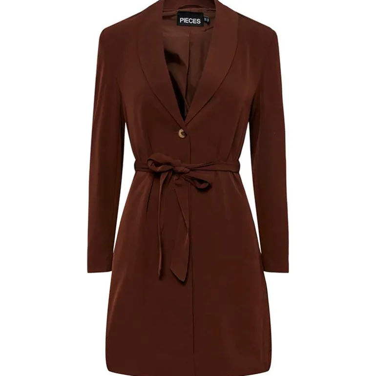 PIECES PCNATASJA LS LONG BLAZER BRUN