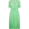 PIECES PCNYA SS MIDI DRESS BF BC LYSEGRØN