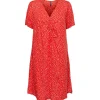 PIECES PCNYA SS V-NECK SHORT DRESS BC RØD
