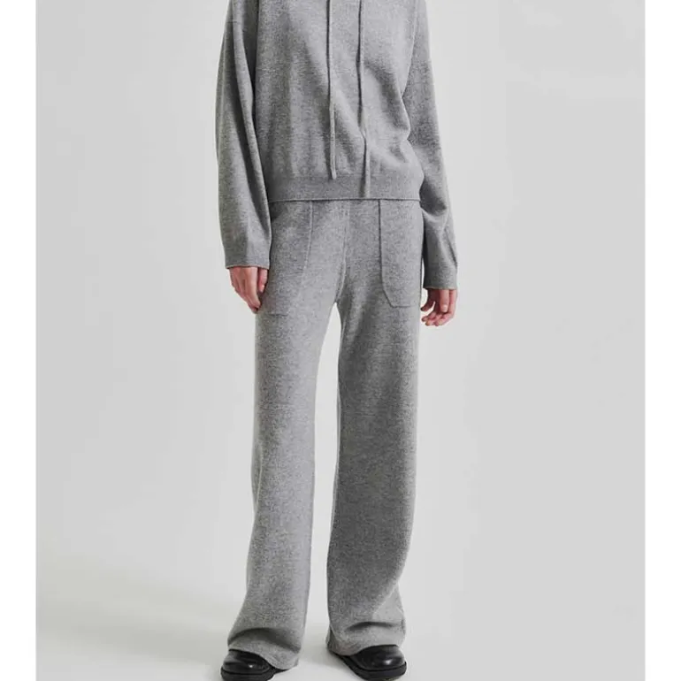 Second Female Lounge Knit Pant Grey Melange